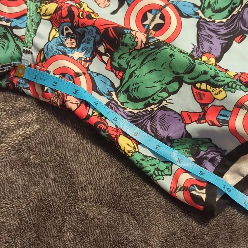 Marvel Comics Hero Swim Trunk Board Shorts Captain America Hulk Iron Man Thor XL